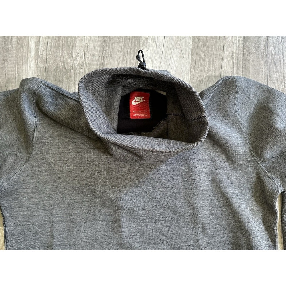 Nike Tech Fleece Funnel Neck Pullover Sweatshirt Gray Men's Medium Side Zip - Picture 8 of 15